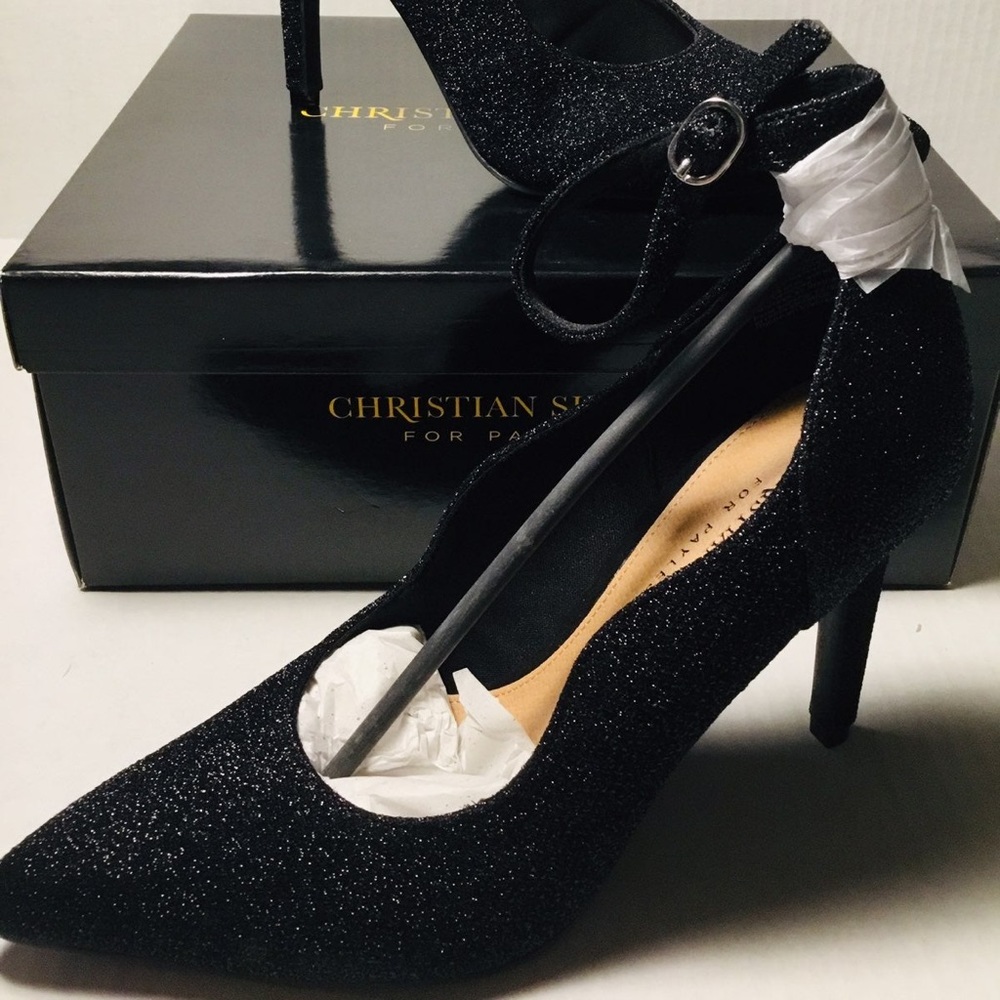 Black glittery high heels with WAVY SIDES RARE!